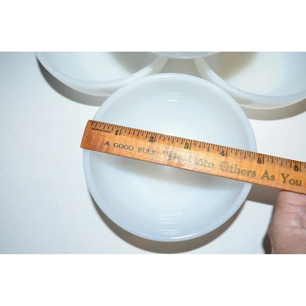 Anchor Hocking Fire King Milk Glass Cereal Soup Bowls Set Of 4  5